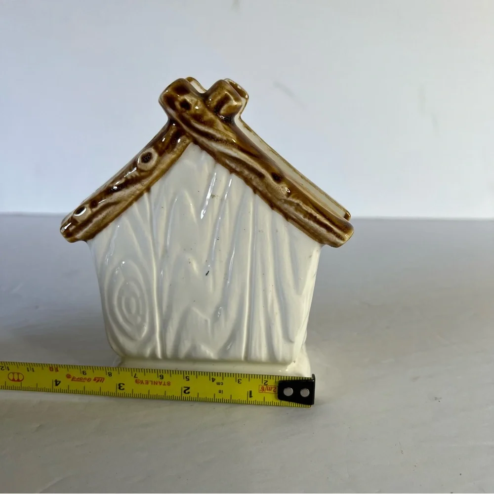 Vintage Ceramic Bird House Tree Forest Napkin or Mail Holder Cell Phone Storage